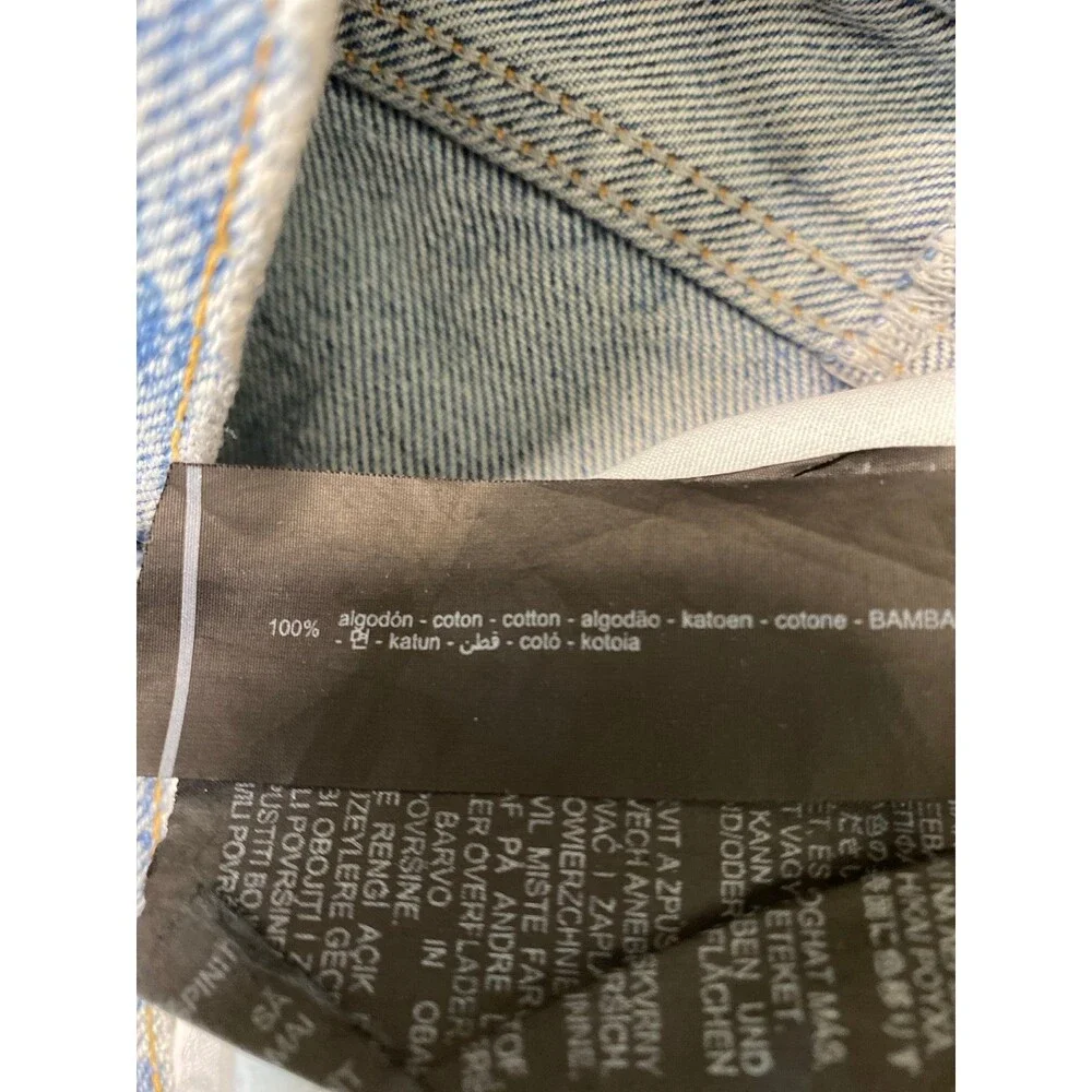 Zara 90s High Rise Relaxed Ankle Straight Leg Rigid Jeans Button Fly Size 4